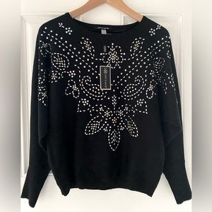 NWT! Cable & Gauge elegant sweater with gorgeous metallic rhinestones